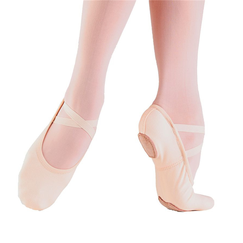 white canvas ballet shoes