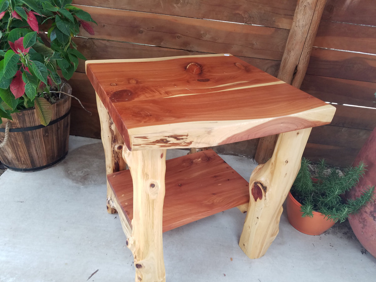 Cedar End Table - Fine Wood Carvings