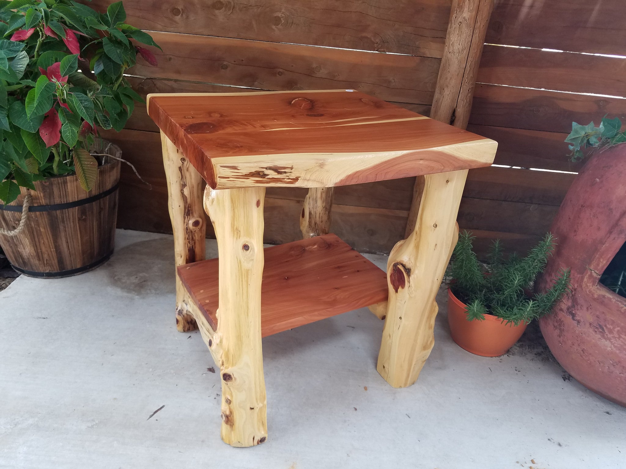 Cedar End Table - Fine Wood Carvings