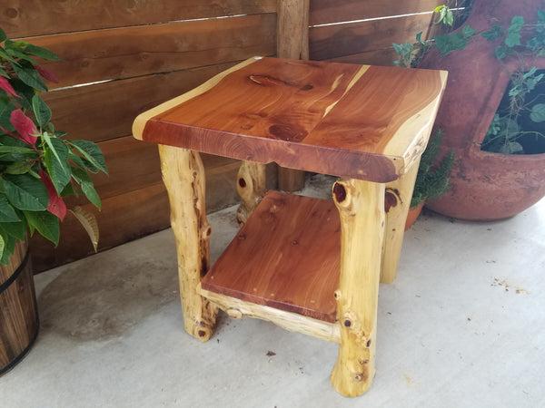 Cedar End Table - Fine Wood Carvings