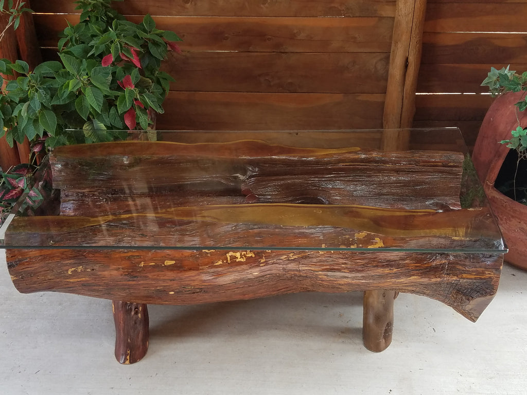 Half Log Cedar Coffee Table - Fine Wood Carvings