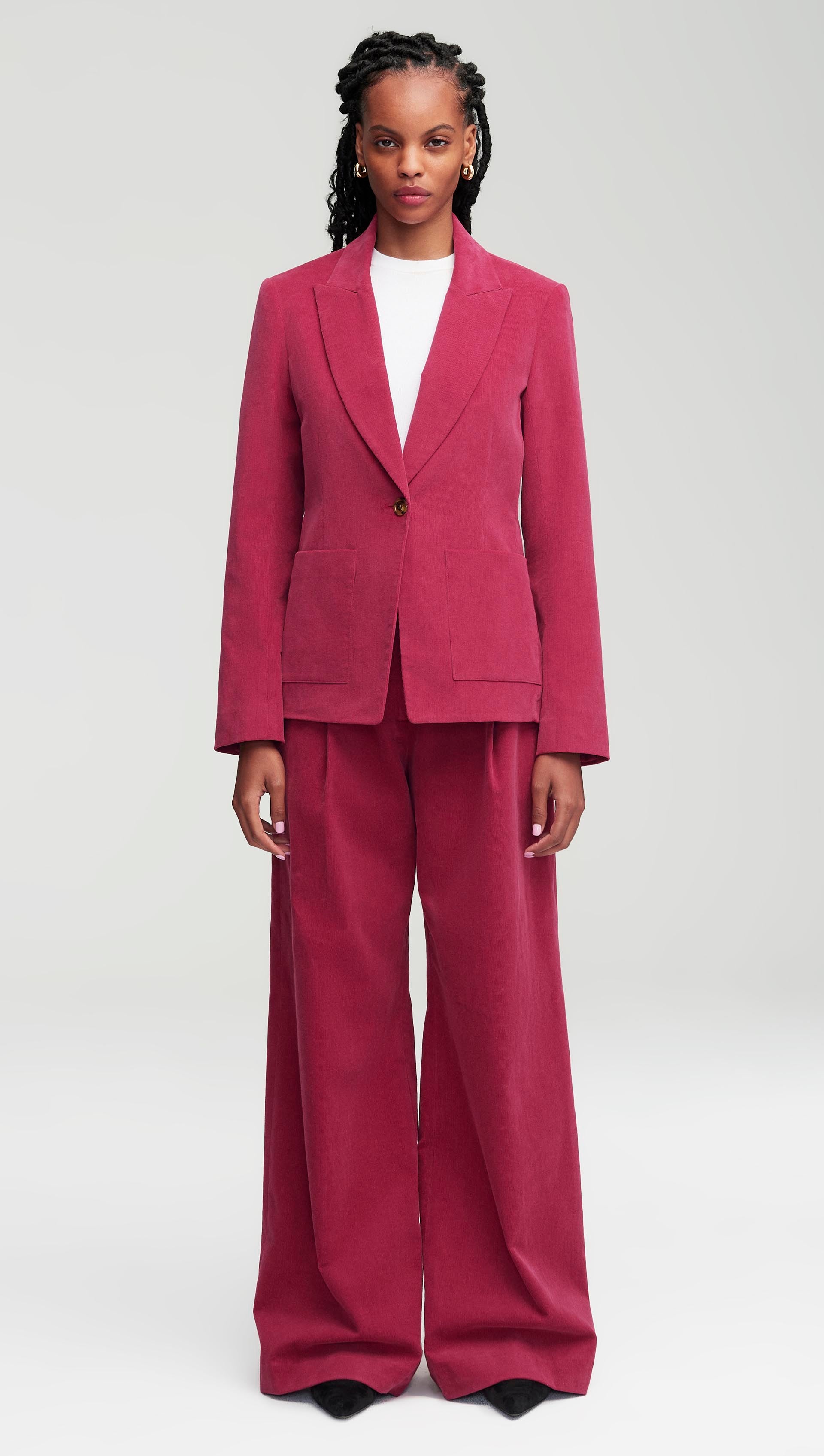 28 Patch Pocket Blazer Corduroy Raspberry 0009