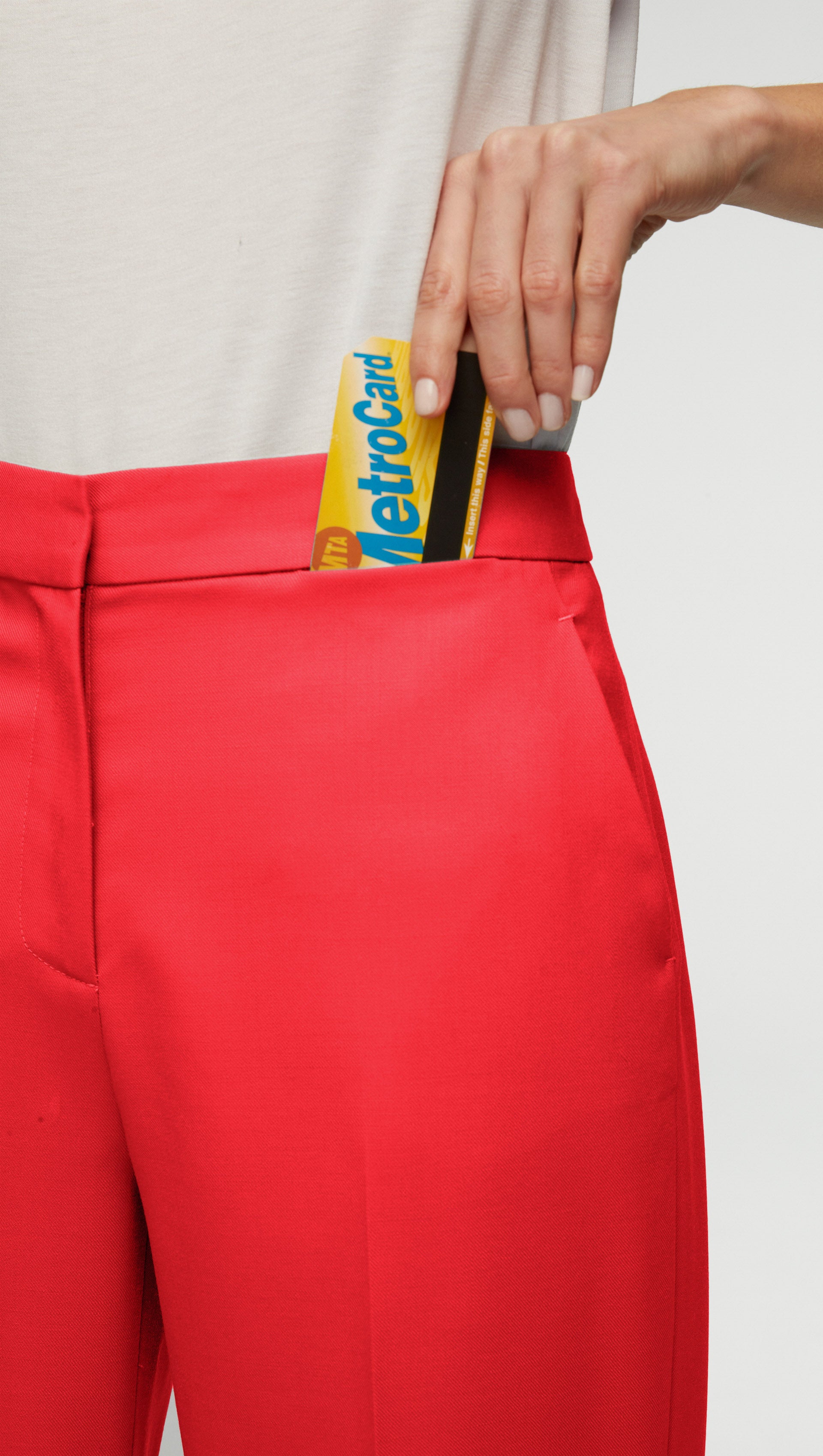 60 Wide Leg Trouser in Seasonless Wool Poppy 2046