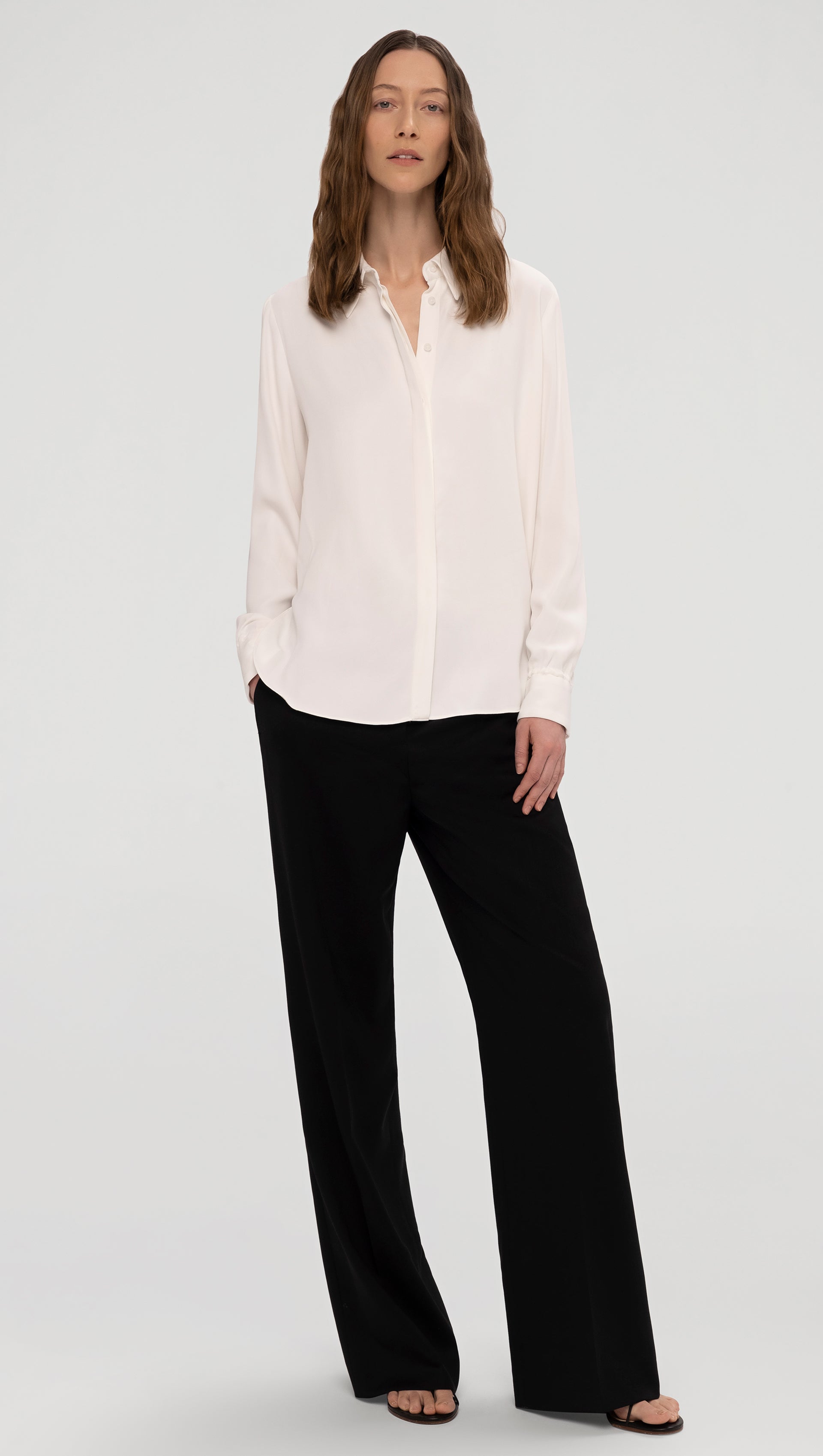 Wide Leg Trouser in Seasonless Wool | Women's Pants | Argent