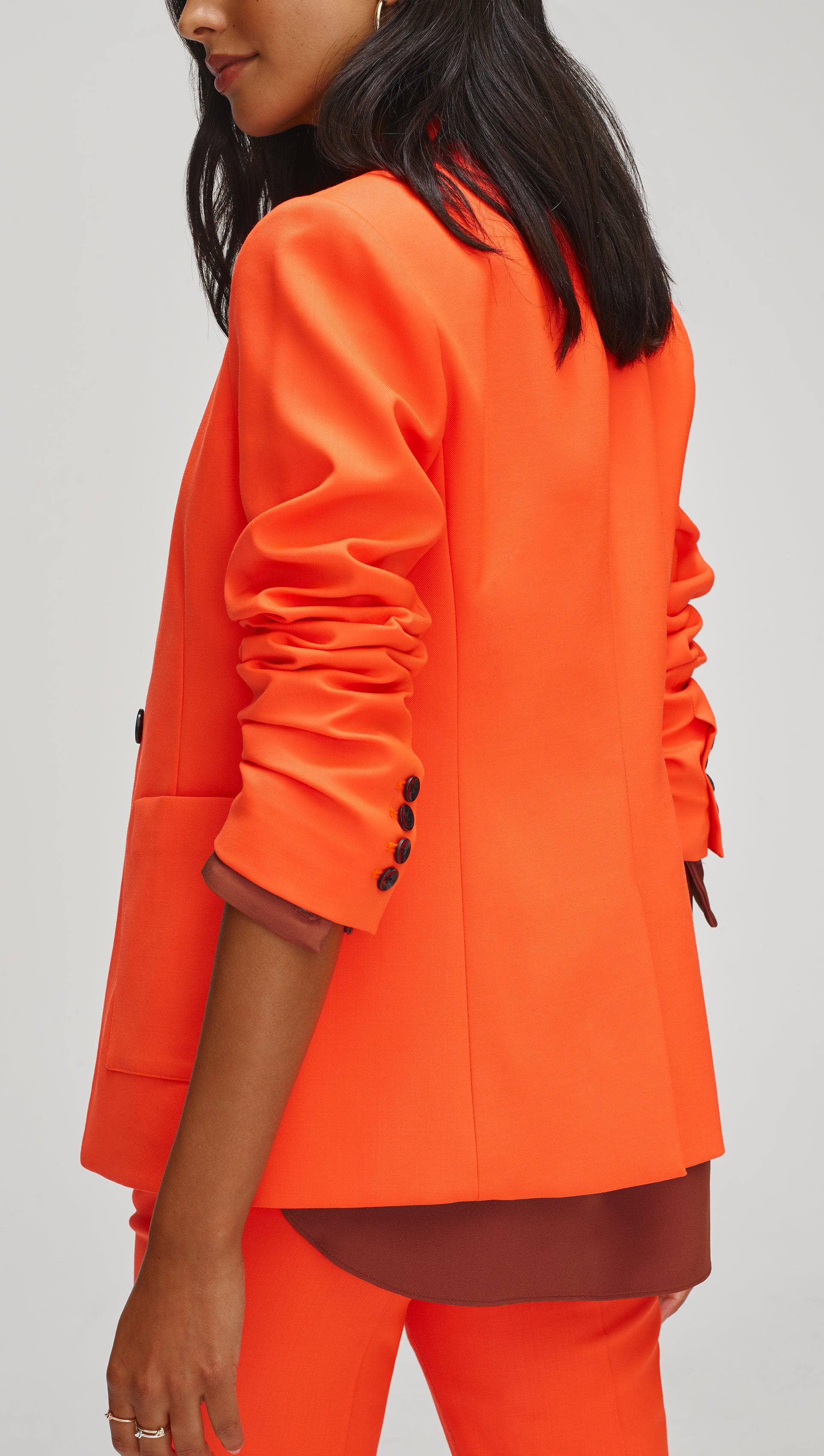 Patch Pocket Blazer in Seasonless Wool | Bright Orange