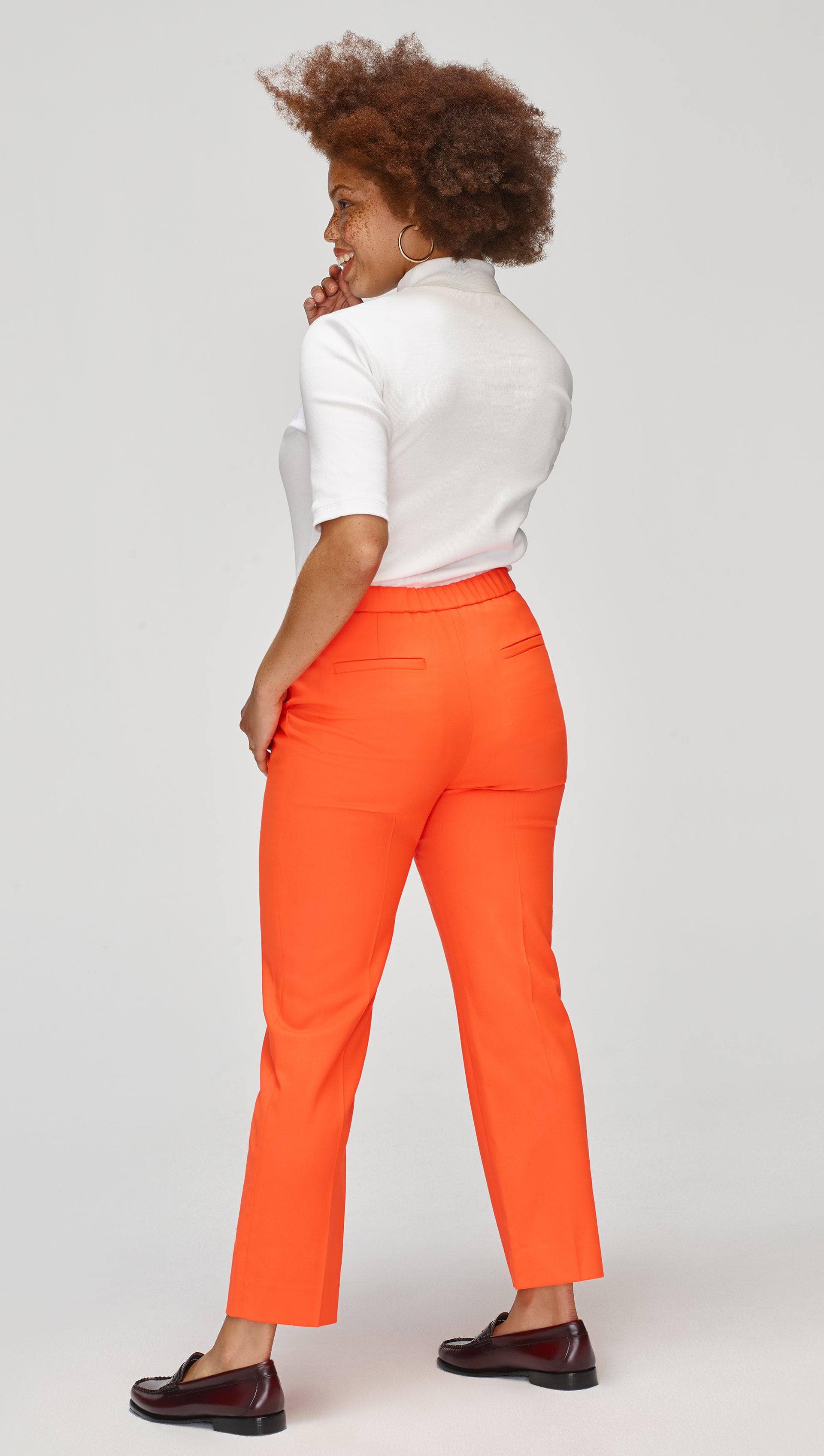 Tailored Trouser in Seasonless Wool | Bright Orange