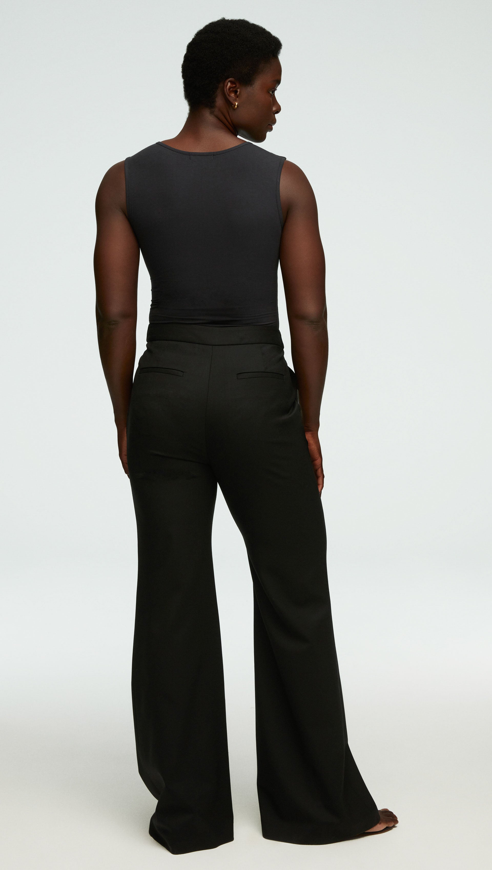 Tailored Flare Trouser in Seasonless Wool | Black