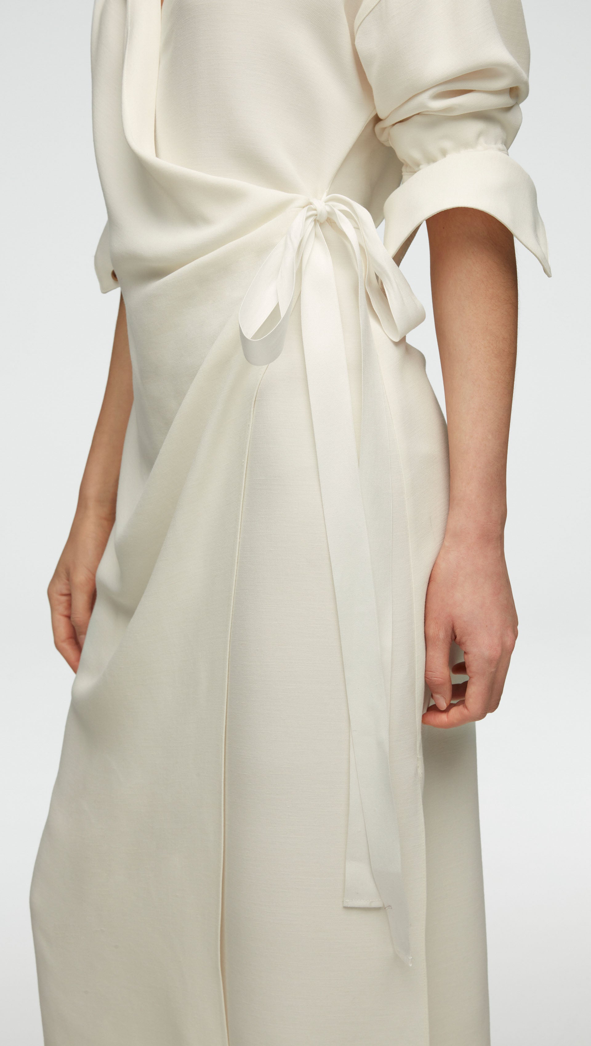 Silk Shirtdress, Ivory