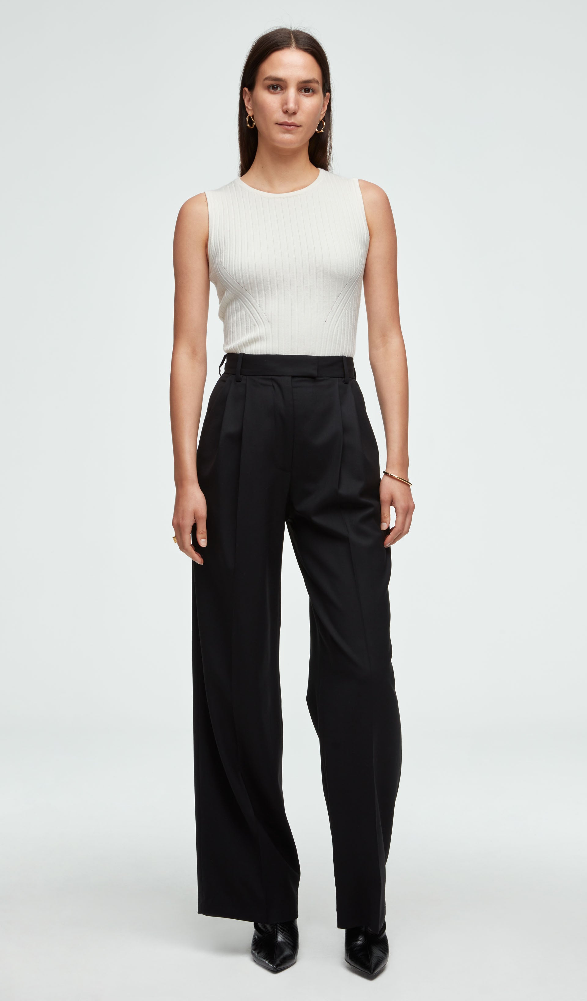 Pleated Trouser in Seasonless Wool, Women's Pants