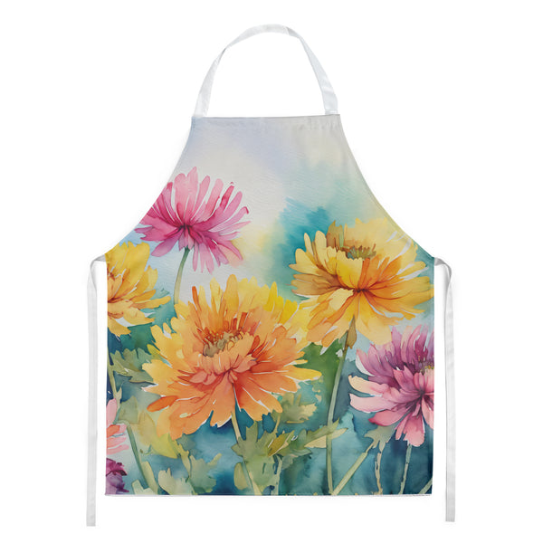 Buy this Chrysanthemums in Watercolor Apron