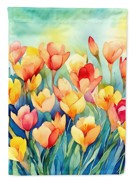 Buy this Freesias in Watercolor House Flag