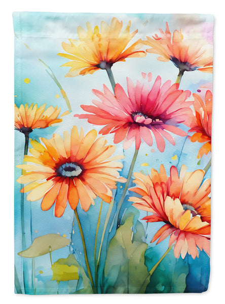 Buy this Gerbera Daisies in Watercolor Garden Flag