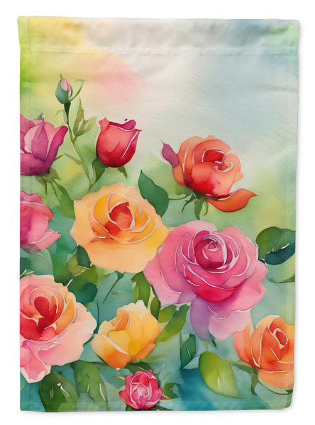 Buy this Roses in Watercolor Garden Flag