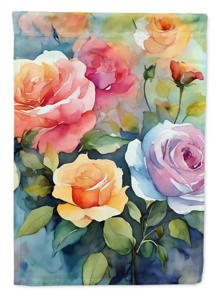 Buy this Roses in Watercolor House Flag