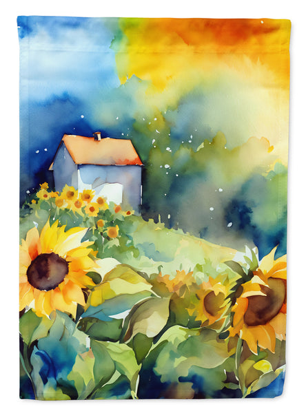 Buy this Sunflowers in Watercolor House Flag