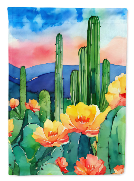 Buy this Arizona Saguaro Cactus Blossom in Watercolor Garden Flag