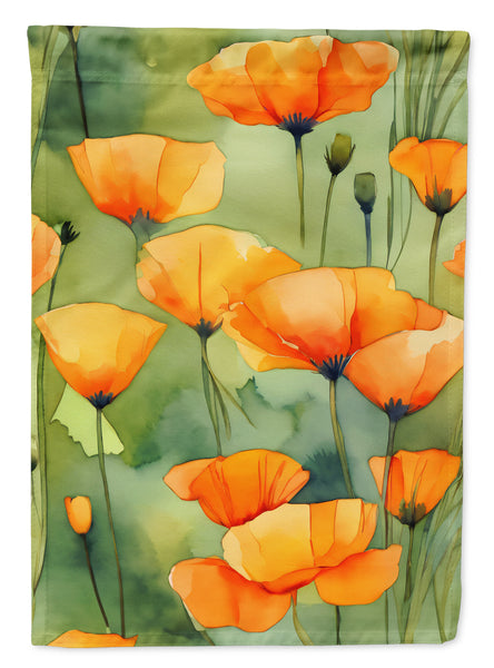 Buy this California California Poppies in Watercolor Garden Flag