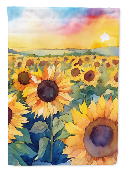 Buy this Kansas Sunflowers in Watercolor House Flag