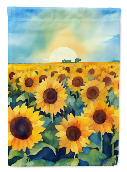 Buy this Kansas Sunflowers in Watercolor House Flag
