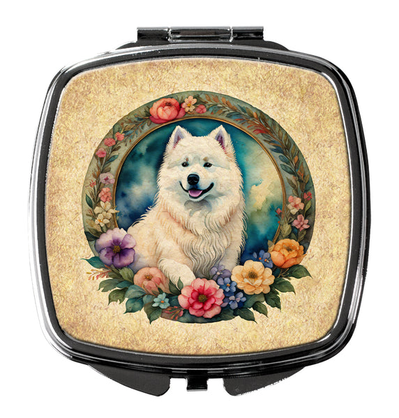 Buy this Samoyed and Flowers Compact Mirror