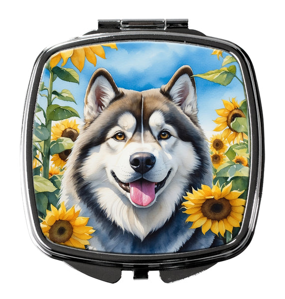 Buy this Alaskan Malamute in Sunflowers Compact Mirror