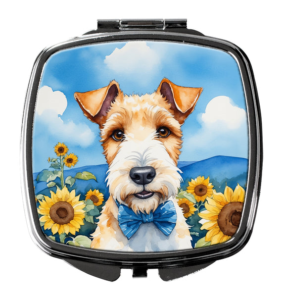 Buy this Fox Terrier in Sunflowers Compact Mirror