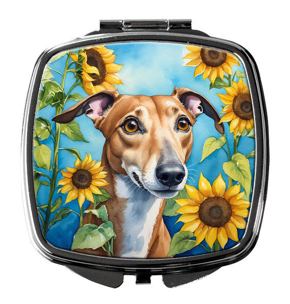Buy this Greyhound in Sunflowers Compact Mirror