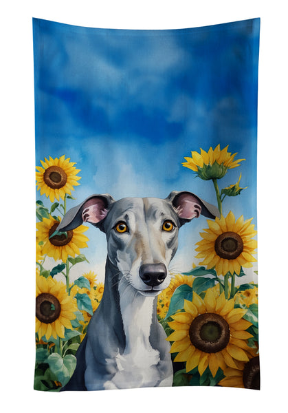 Buy this Greyhound in Sunflowers Kitchen Towel
