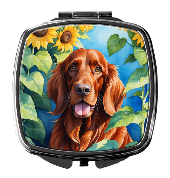 Buy this Irish Setter in Sunflowers Compact Mirror