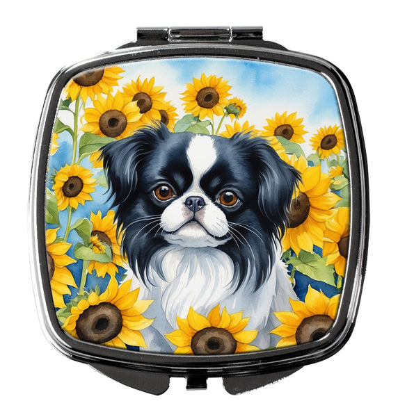 Buy this Japanese Chin in Sunflowers Compact Mirror