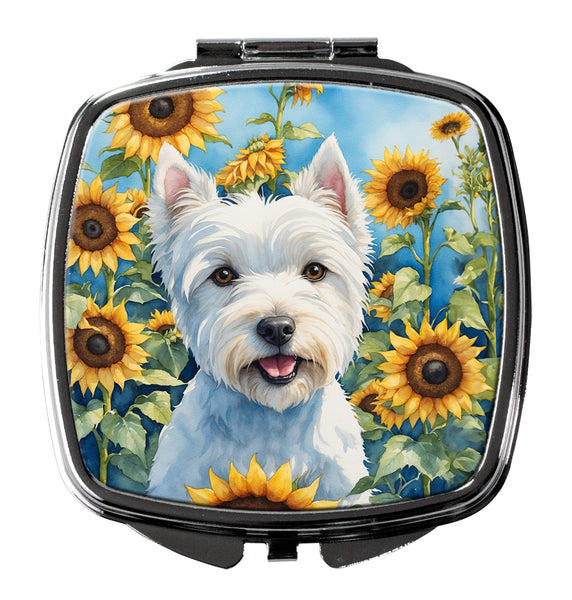 Buy this Westie in Sunflowers Compact Mirror