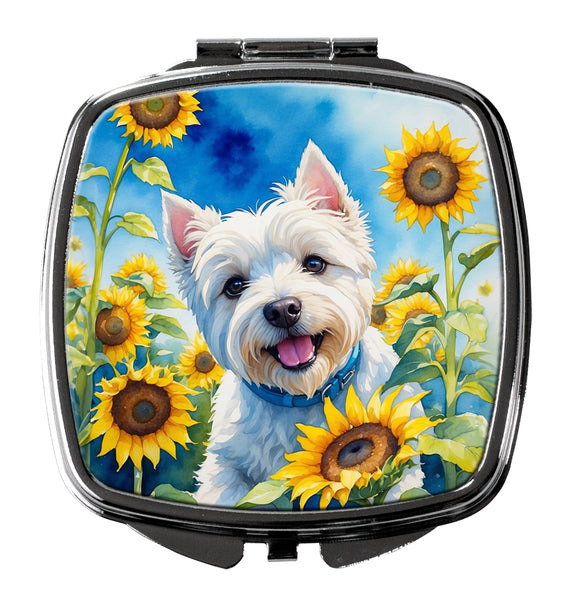 Buy this Westie in Sunflowers Compact Mirror