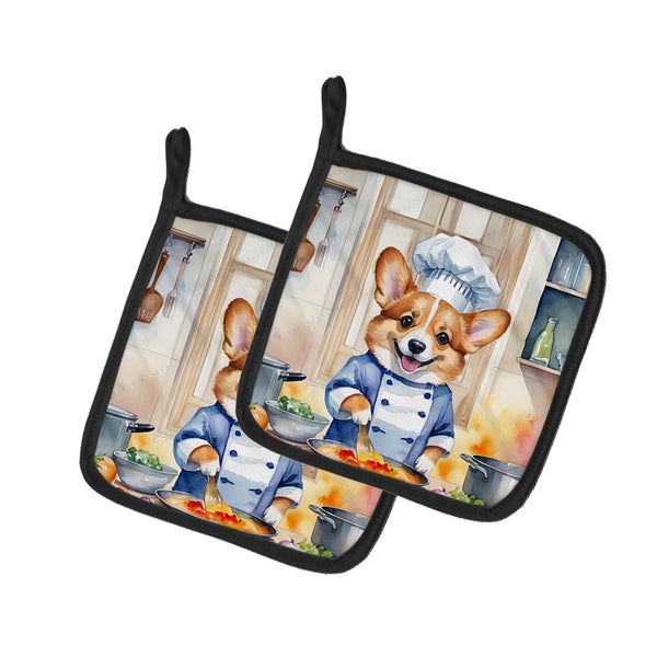 Buy this Corgi The Chef Pair of Pot Holders