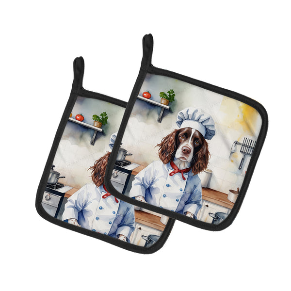 Buy this English Springer Spaniel The Chef Pair of Pot Holders