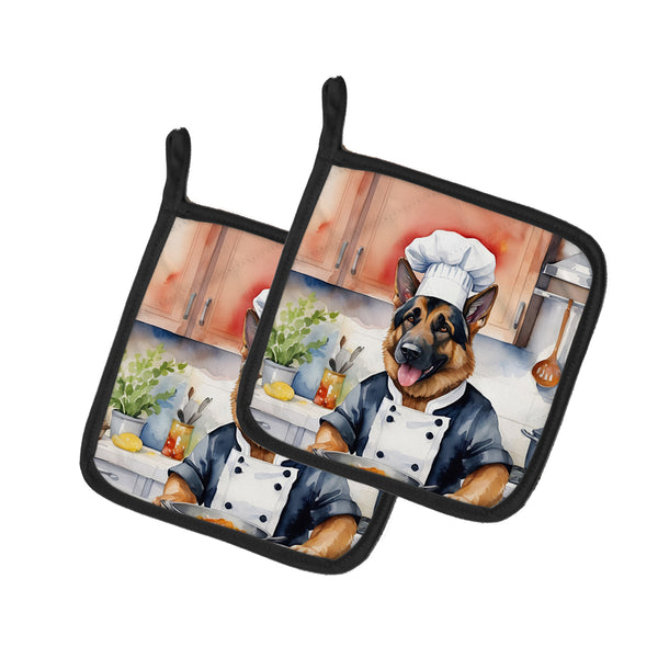 Buy this German Shepherd The Chef Pair of Pot Holders