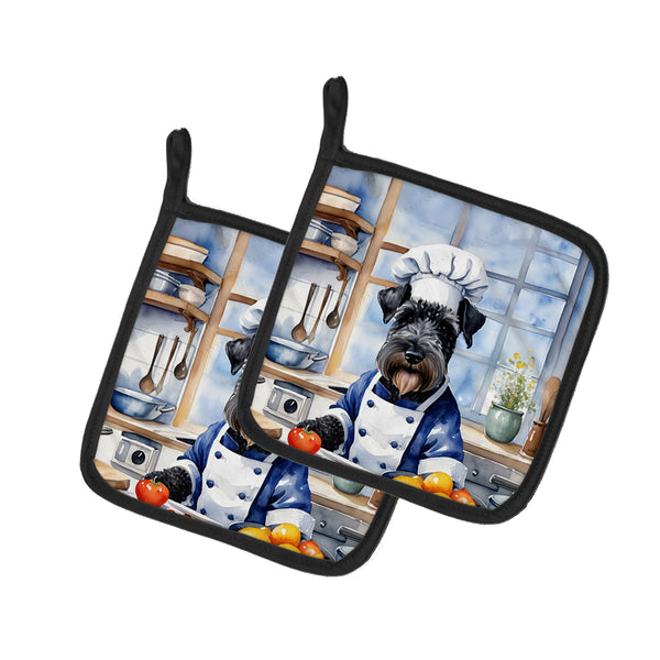 Buy this Kerry Blue Terrier The Chef Pair of Pot Holders