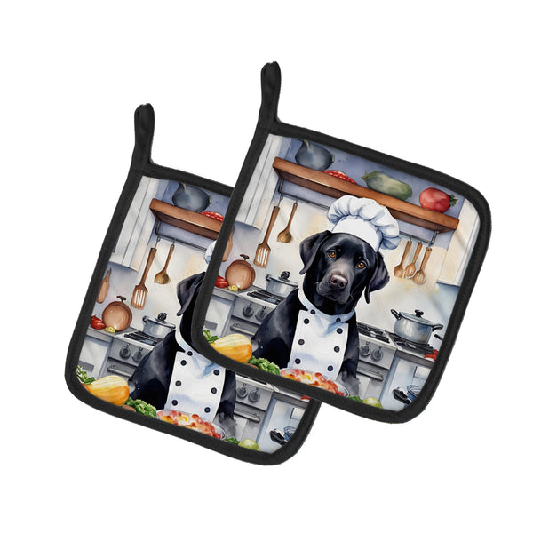 Buy this Black Labrador Retriever The Chef Pair of Pot Holders