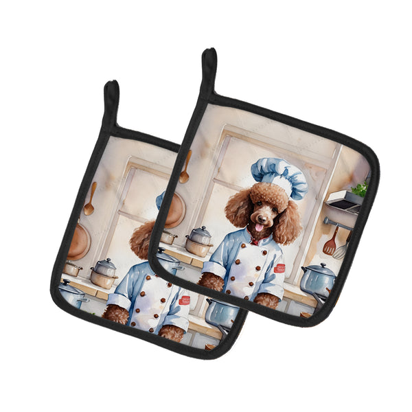 Buy this Chocolate Poodle The Chef Pair of Pot Holders