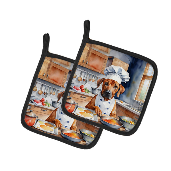 Buy this Rhodesian Ridgeback The Chef Pair of Pot Holders