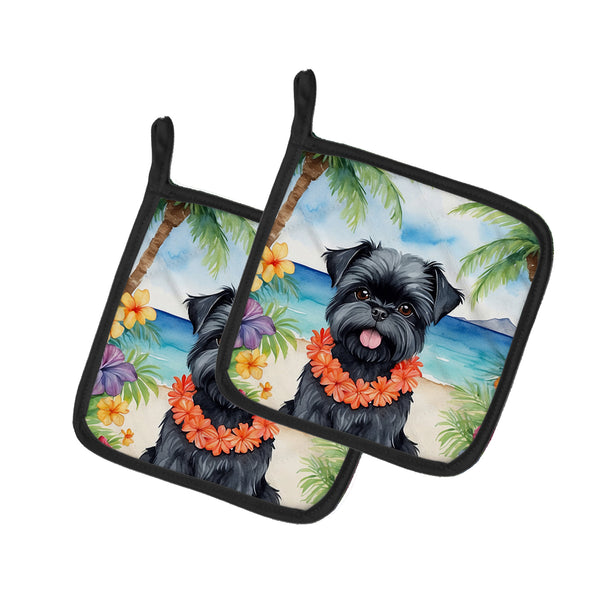 Buy this Affenpinscher Luau Pair of Pot Holders