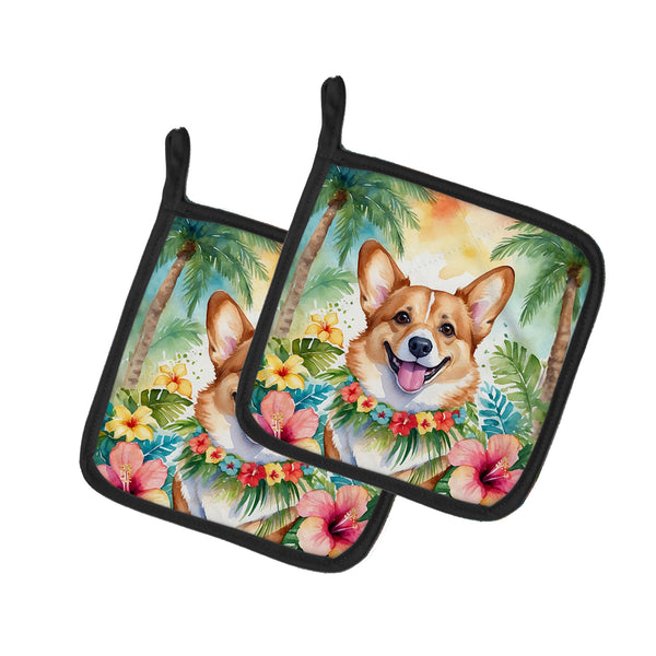 Buy this Corgi Luau Pair of Pot Holders