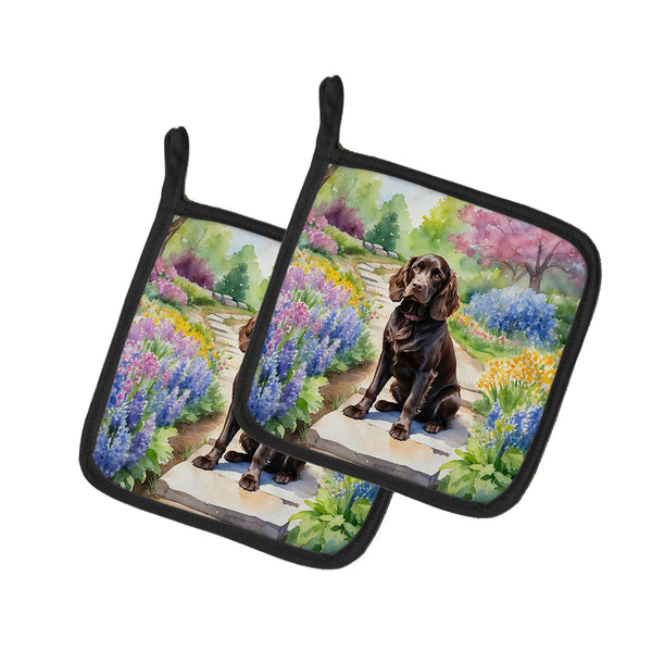 Buy this Boykin Spaniel Spring Path Pair of Pot Holders