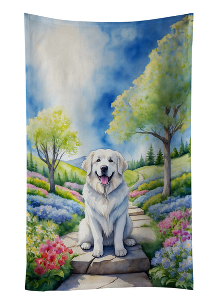 Buy this Great Pyrenees Spring Path Kitchen Towel