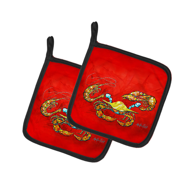 Buy this Seafood Sandwich Crab Shrimp Crawfish Pair of Pot Holders