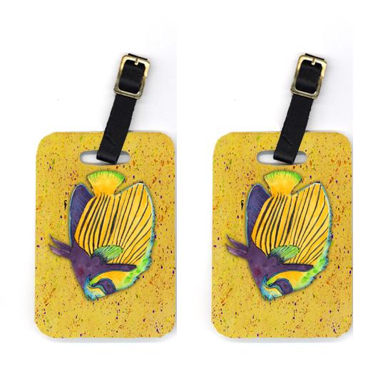 Pair of Tropical Fish on Mustard Luggage Tags by Caroline's Treasures
