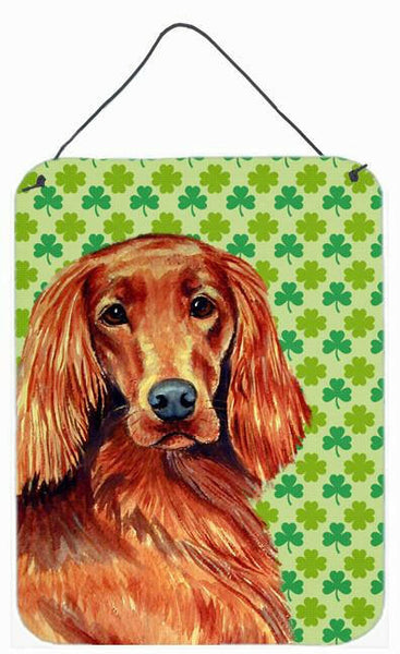 Irish Setter Shamrock Portrait Aluminium Metal Wall or Door Hanging Prints by Caroline's Treasures