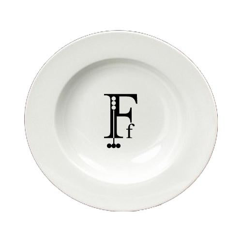 Letter F Initial Monogram Modern Round Ceramic White Soup Bowl CJ1056-F-SBW-825 by Caroline's Treasures