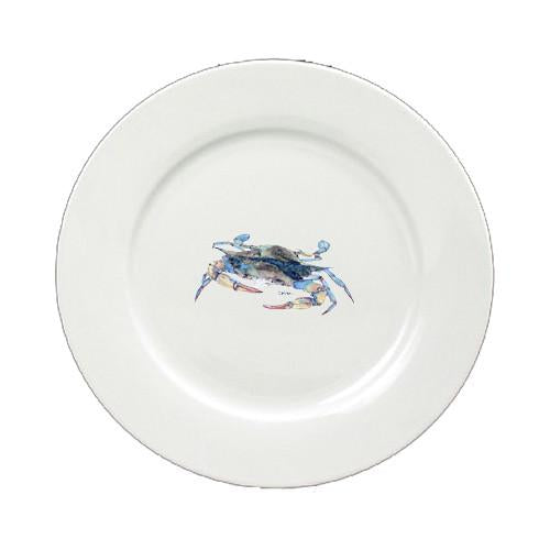 Blue Crab Blowing Bubbles Round Ceramic White Salad Plate 8655-DPW by Caroline's Treasures