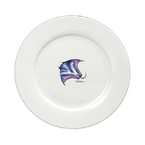 Stingray Round Ceramic White Salad Plate 8353-DPW by Caroline's Treasures