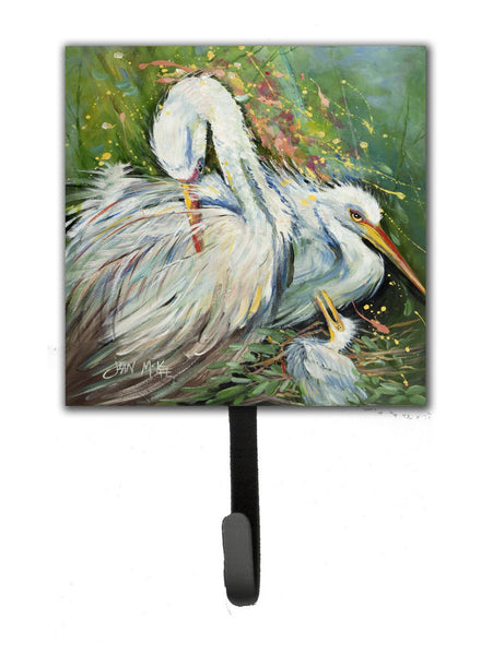 White Egret in the rain Leash or Key Holder JMK1210SH4 by Caroline's Treasures